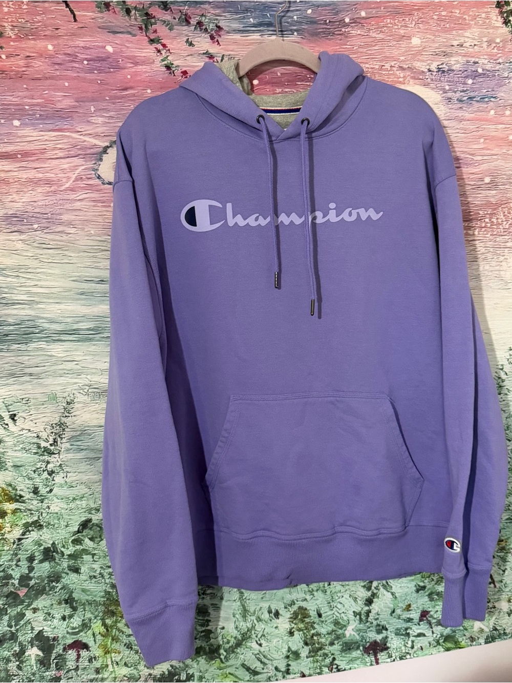 Champion Lavender Crewneck Pullover Hoodie